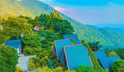 Ban Mai Xanh Homestay Tam Đảo: view panorama hướng núi đẹp